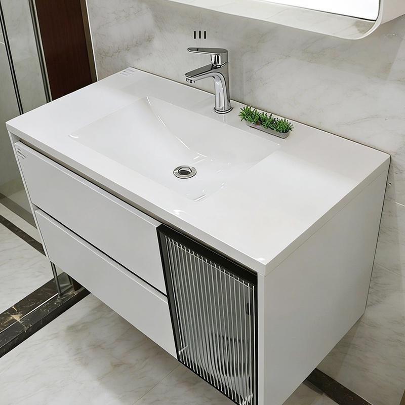 Matte Art Square Round Washing Single Basin Table Bathroom Cabinet Ceramic Basin