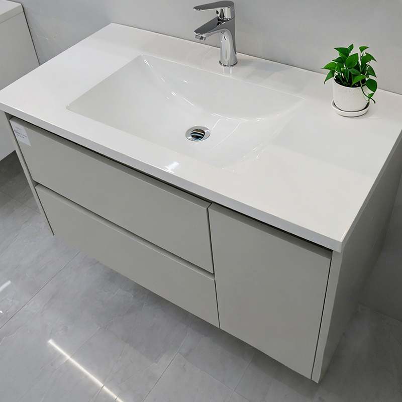 Matte Art Square Round Washing Single Basin Table Bathroom Cabinet Ceramic Basin