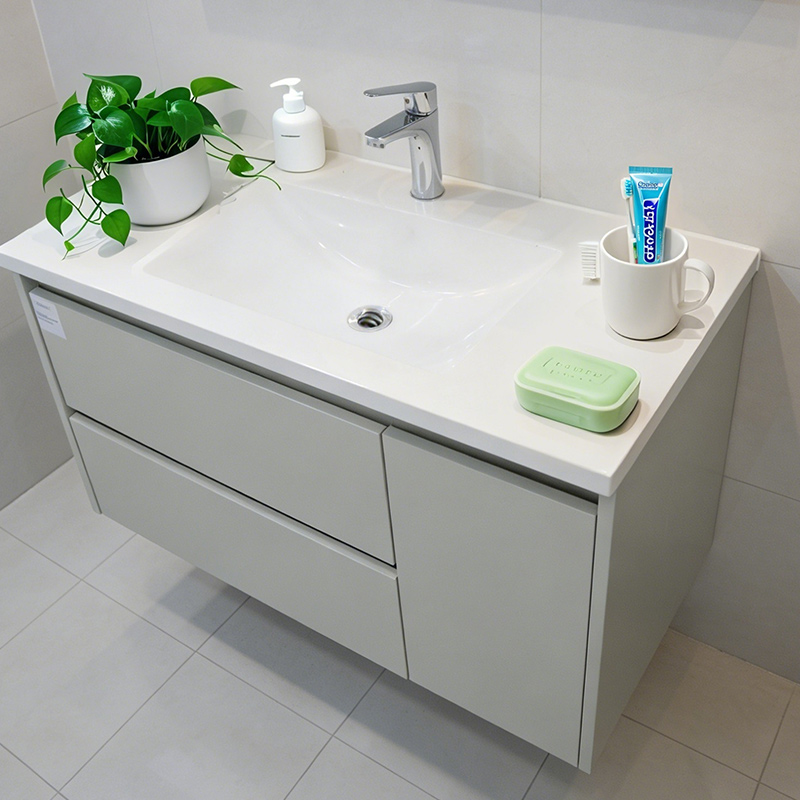 Matte Art Square Round Washing Single Basin Table Bathroom Cabinet Ceramic Basin