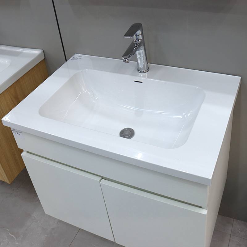 Matte Art Square Round Washing Single Basin Table Bathroom Cabinet Ceramic Basin