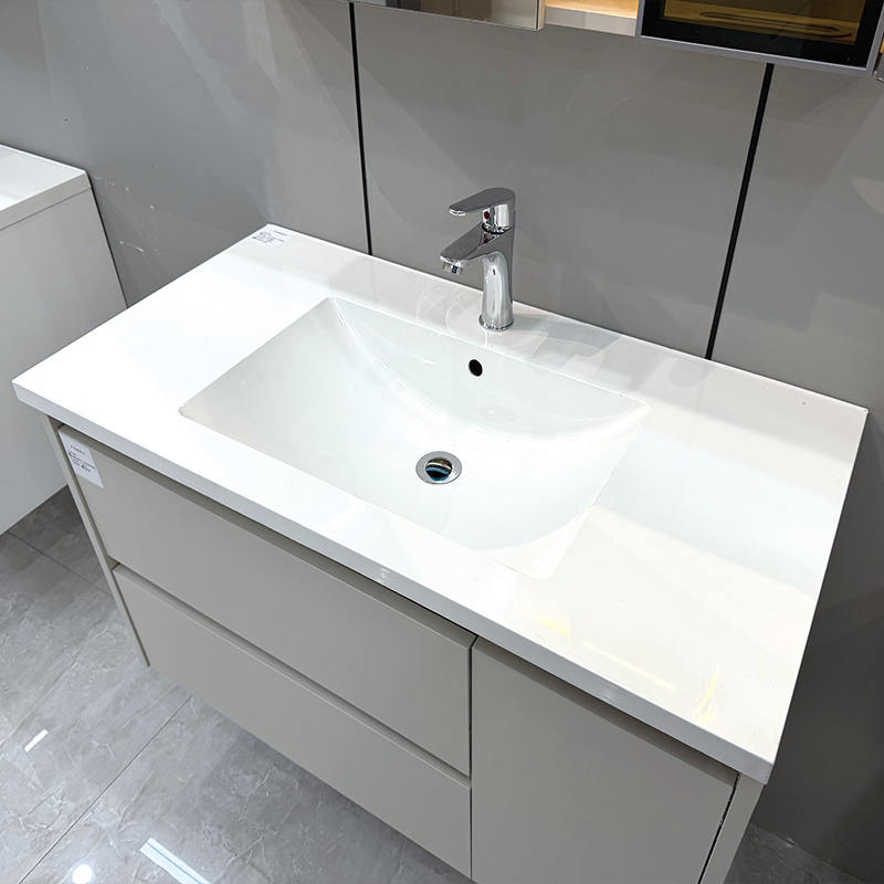 Matte Art Square Round Washing Single Basin Table Bathroom Cabinet Ceramic Basin