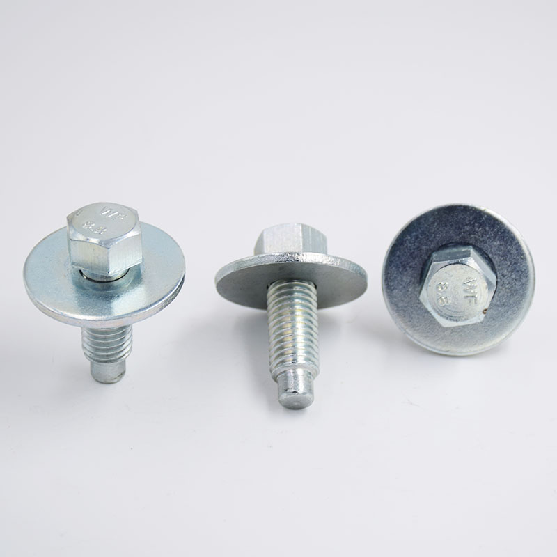 Hexagon Nut With Large Flat Washer And Tail Bolt