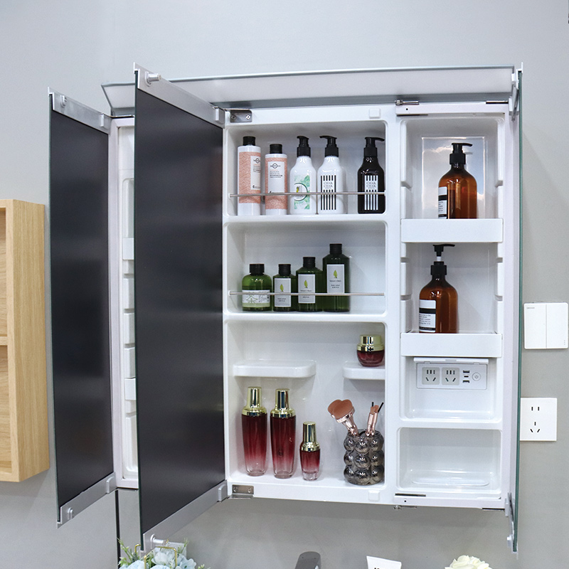 Adjustable Light Ample Storage Grille Bathroom Cabinet with Smart LED Mirror