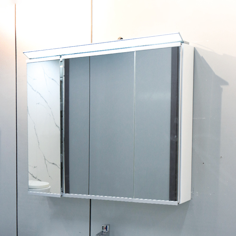 Adjustable Light Ample Storage Grille Bathroom Cabinet with Smart LED Mirror