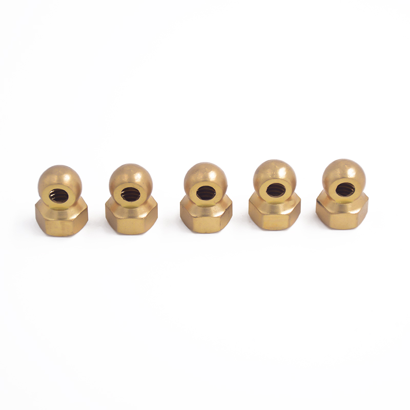 Bronze Hexagonal Round-Head Threaded Connection With Hole Drilled
