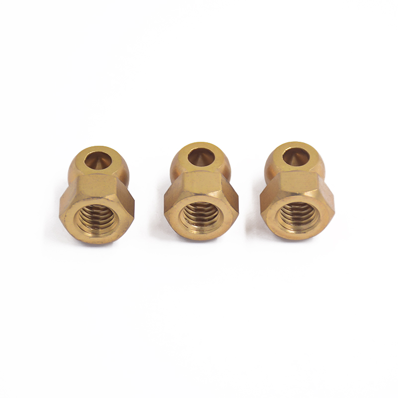 Bronze Hexagonal Round-Head Threaded Connection With Hole Drilled