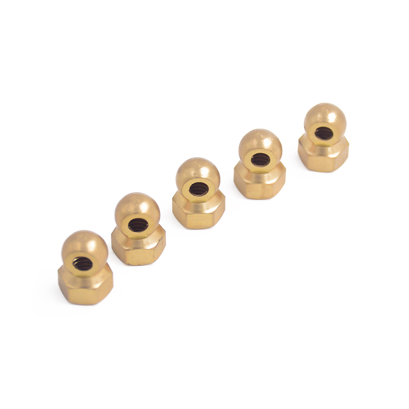 Bronze Hexagonal Round-Head Threaded Connection With Hole Drilled