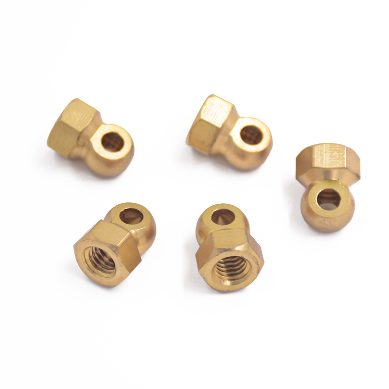 Bronze Hexagonal Round-Head Threaded Connection With Hole Drilled