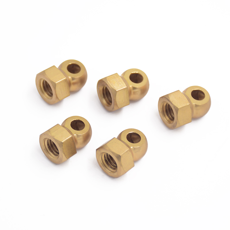 Bronze Hexagonal Round-Head Threaded Connection With Hole Drilled
