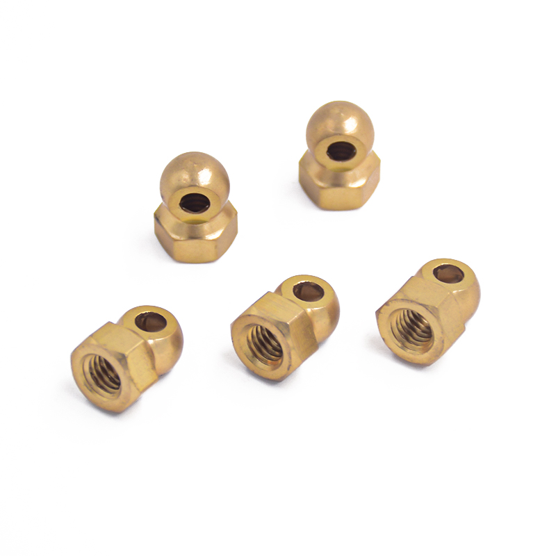 Bronze Hexagonal Round-Head Threaded Connection With Hole Drilled