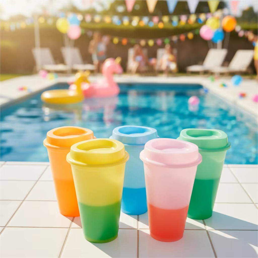 Custom 16oz Reusable Plastic Tumbler with Leakproof Lid & Straw