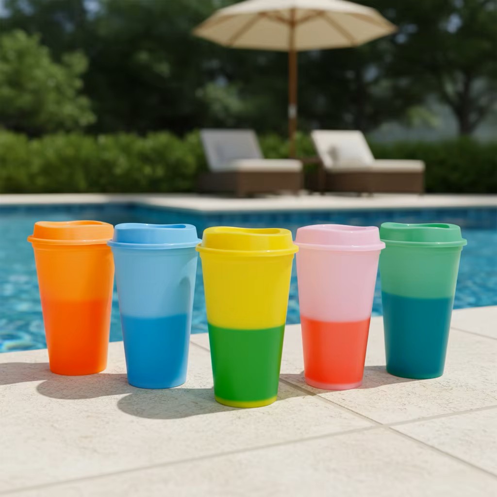 Custom 16oz Reusable Plastic Tumbler with Leakproof Lid & Straw