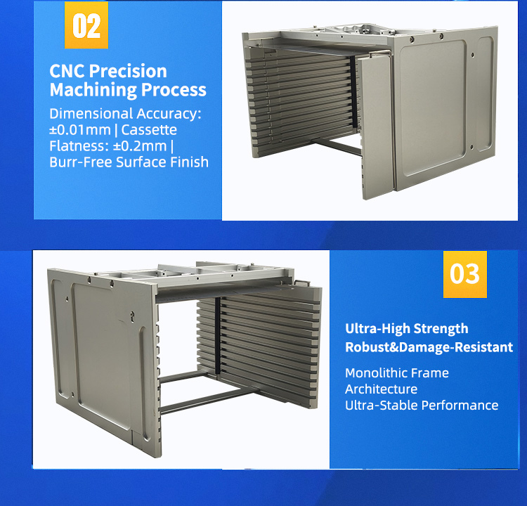 8-Inch 12-Slot B52-R0 Wafer Frame Cassette (12.68mm Slot Pitch)