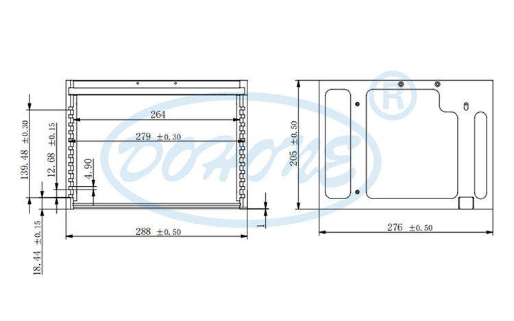 8-Inch 12-Slot B52-R0 Wafer Frame Cassette (12.68mm Slot Pitch)