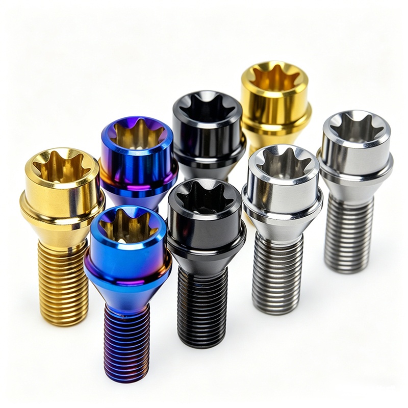 Non-Standard Titanium Alloy Wheel Hub Bolts With Flange Or Tapered Design