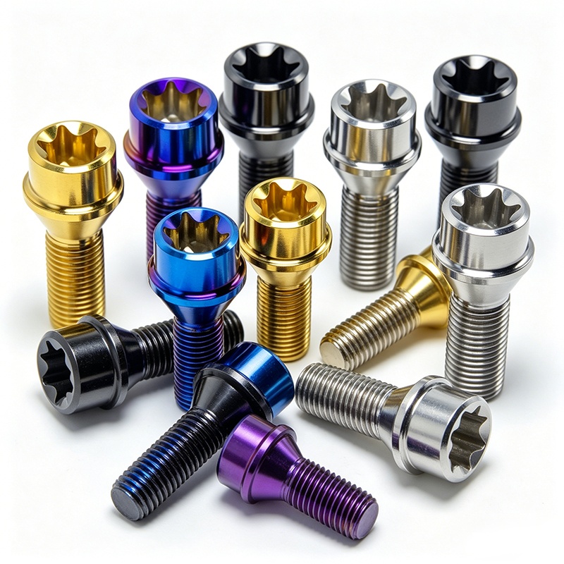 Non-Standard Titanium Alloy Wheel Hub Bolts With Flange Or Tapered Design