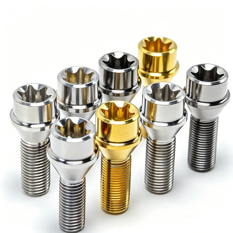 Non-Standard Titanium Alloy Wheel Hub Bolts With Flange Or Tapered Design