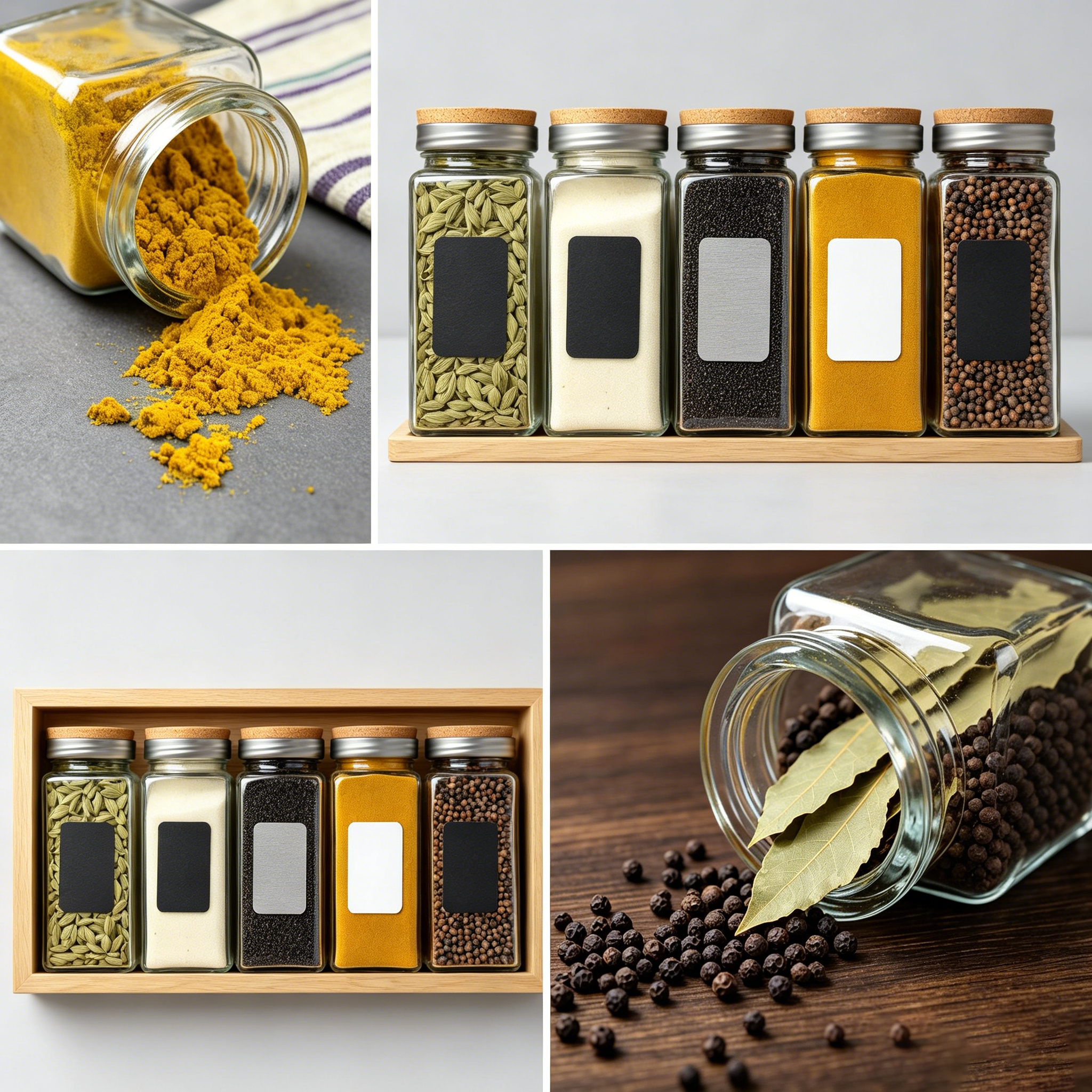 120ml  4oz Glass Spice Jar with Bamboo Lid