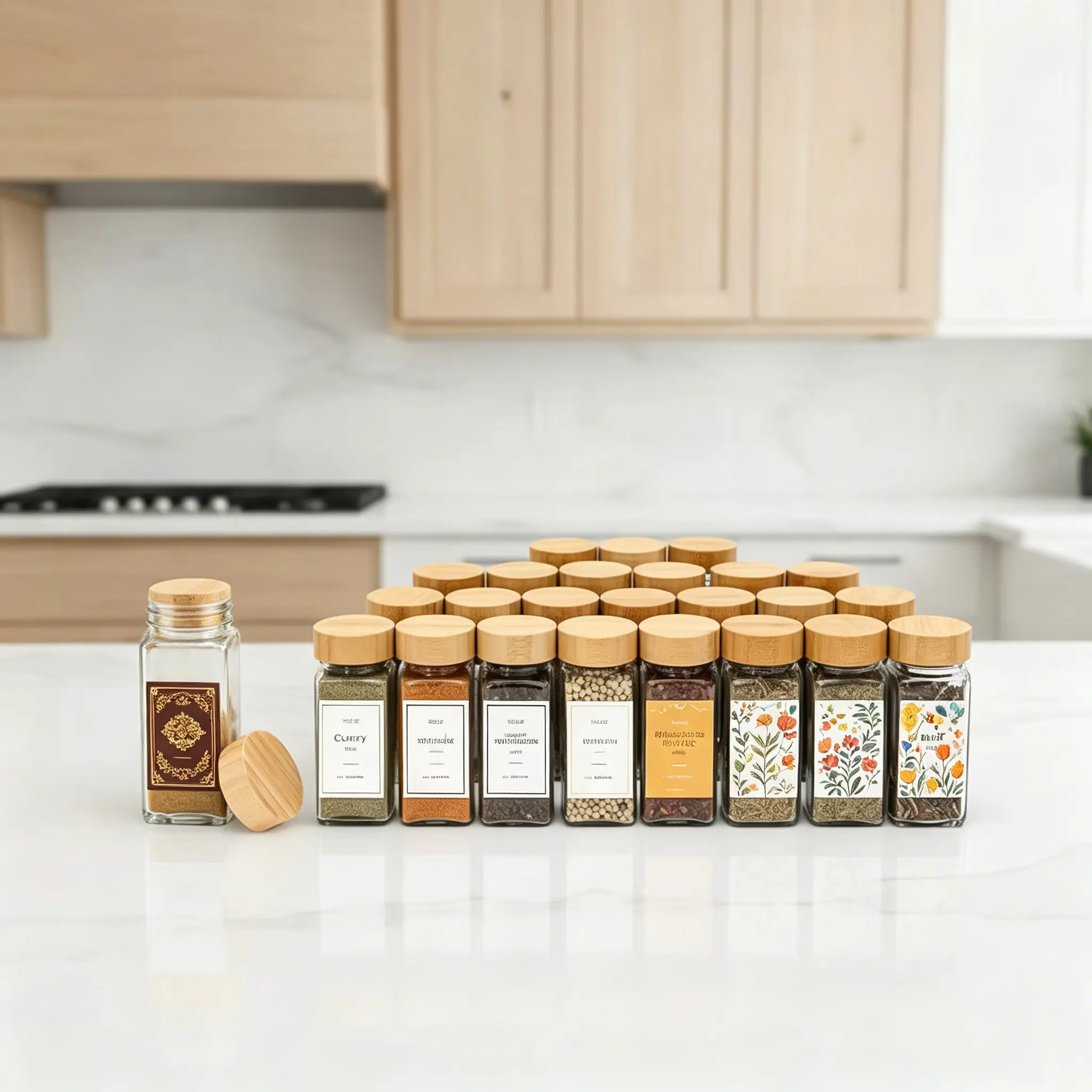 Wholesale Spice Jars With Bamboo Lids