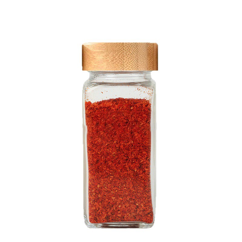 120ml Glass Spice Jars with Natural Wood Lids