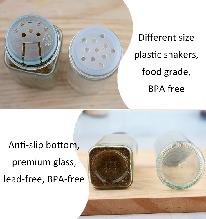 Glass Spice Jars with Aluminum Lids & Iron Lids