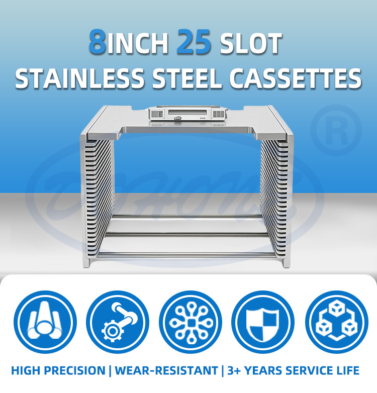 8 inch 25 slot V08-R0 Stainless steel cassette (4.75mm Slot Pitch)