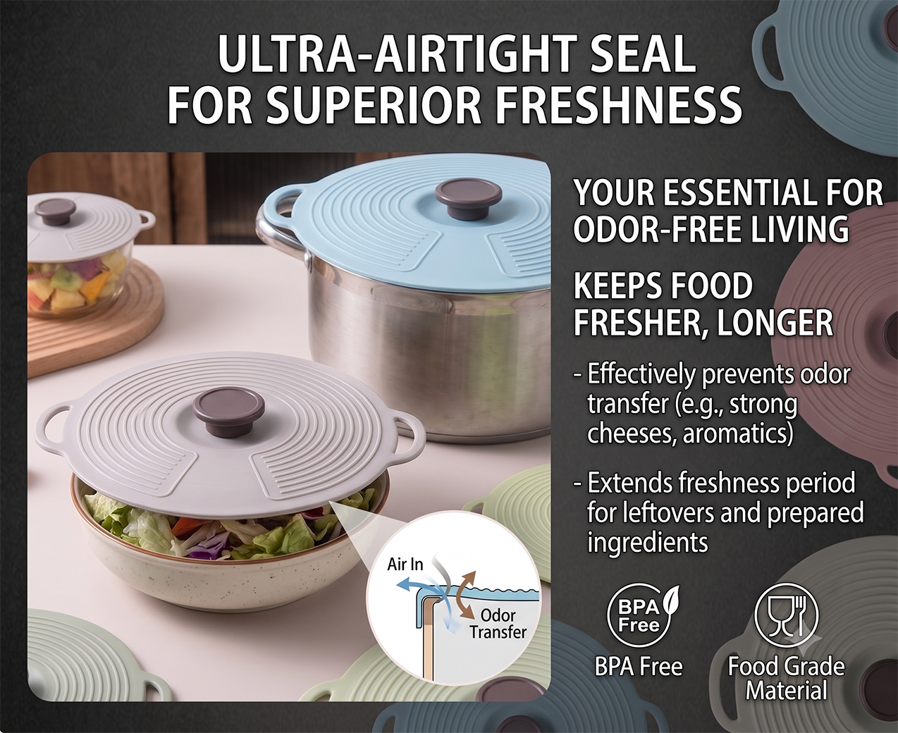 Kitchen Pot Covers &ndash; Dustproof, Washable & Universal Fit