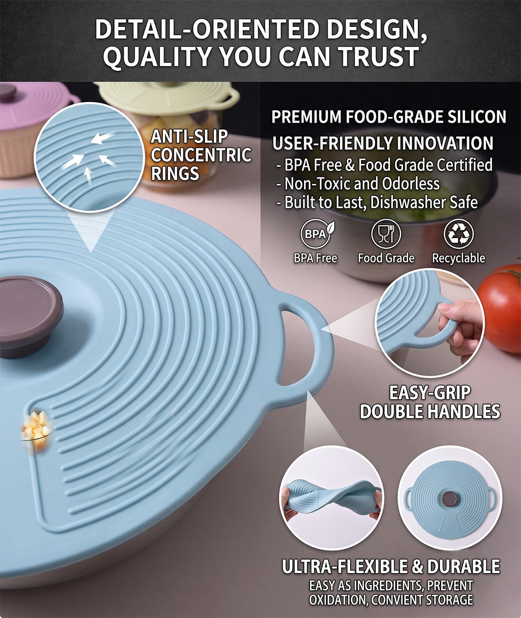 Kitchen Pot Covers &ndash; Dustproof, Washable & Universal Fit