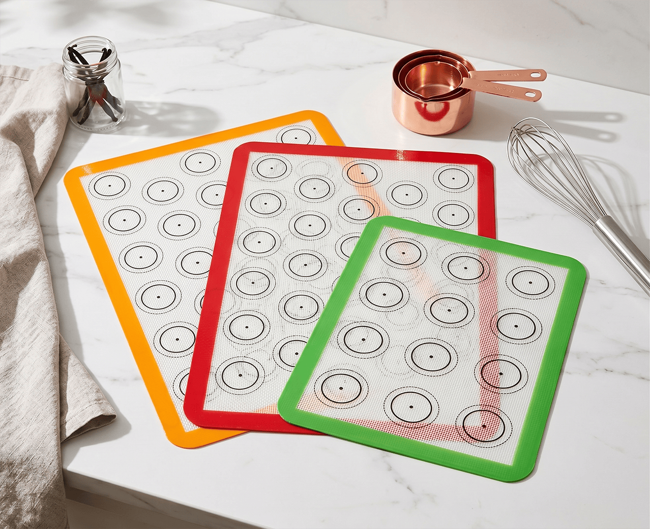 Multi-Color Precision Guide Silicone Baking Mats