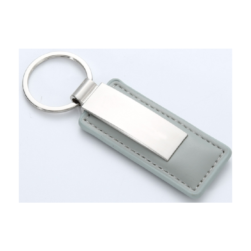 Fashion Design Metal Card Pu Leather Keychain