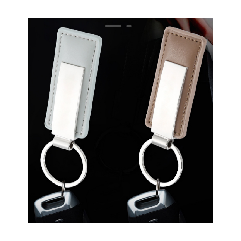 Fashion Design Metal Card Pu Leather Keychain