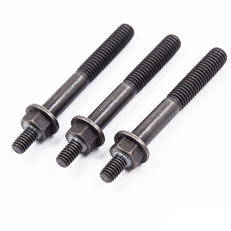 CNC Machined Stainless Steel Hex Flange Double Ended Stud Bolts for Industrial Fastening