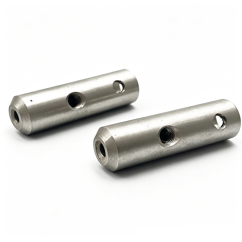 Stainless Steel Cylindrical Connector with Threaded Cross Holes