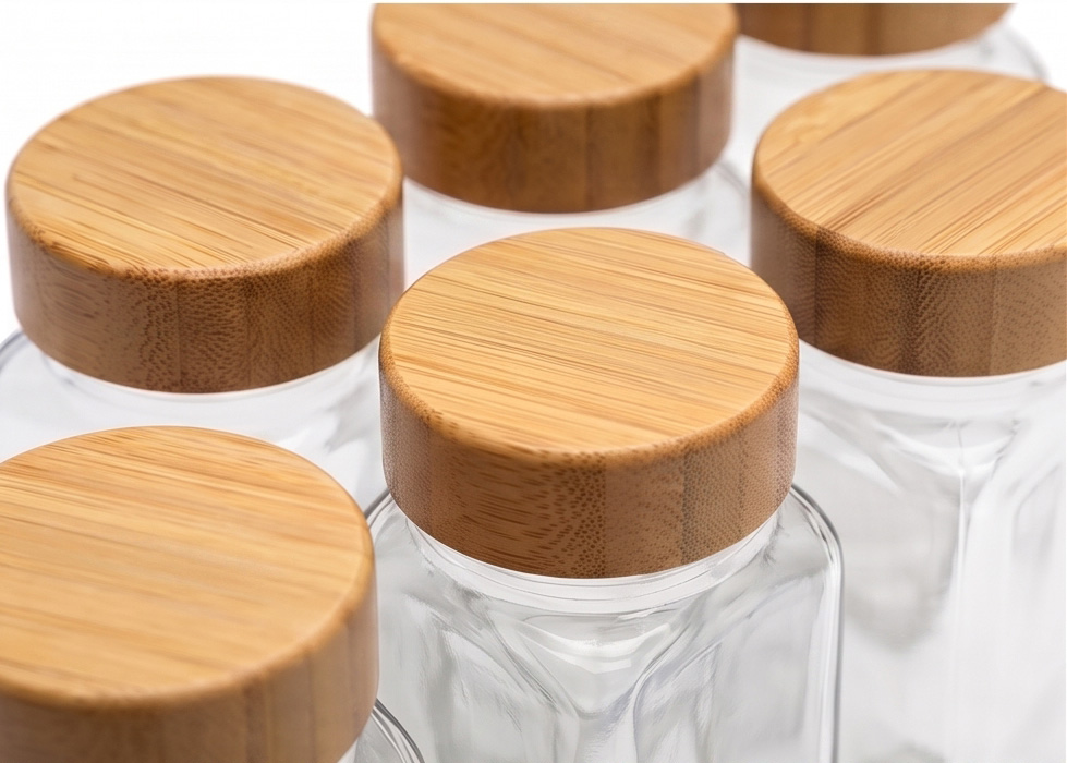 120ml Glass Spice Jars with Bamboo Lids 