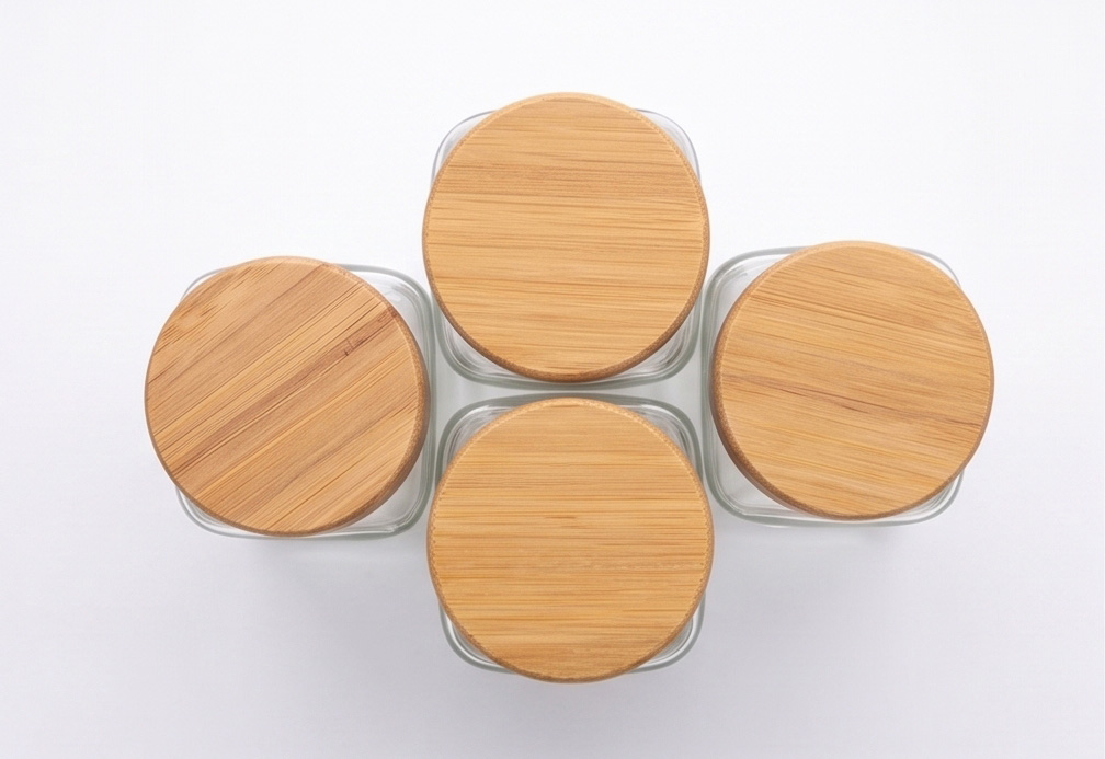 120ml Glass Spice Jars with Bamboo Lids 