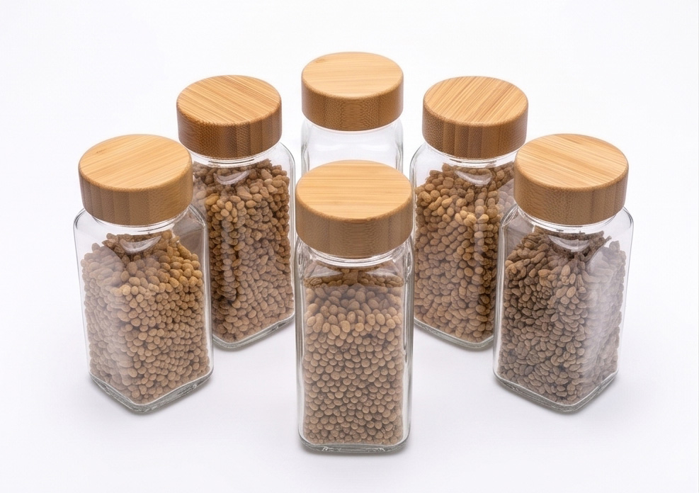 Sustainable Glass Spice Jars