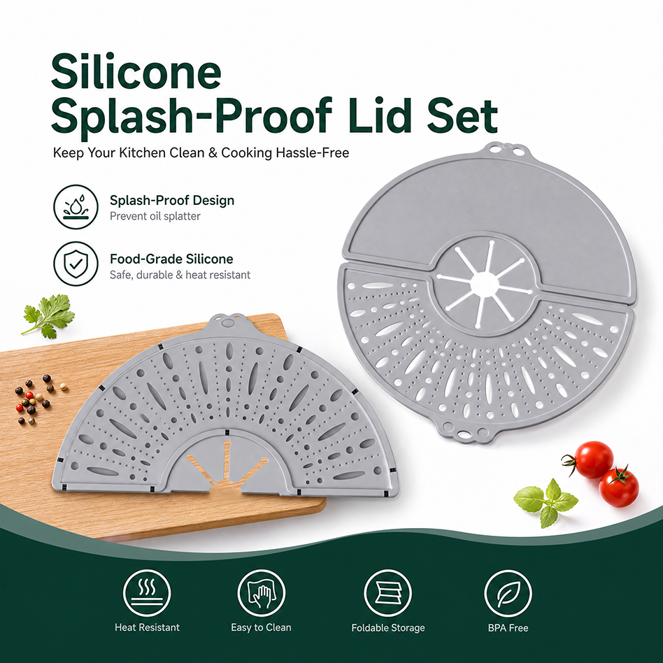 Silicone Splatter Screen with 304 Stainless Steel Core