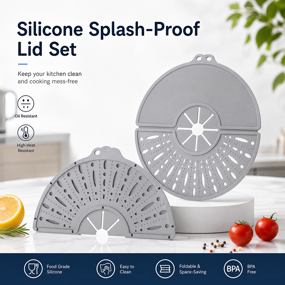 Silicone Splatter Screen with 304 Stainless Steel Core