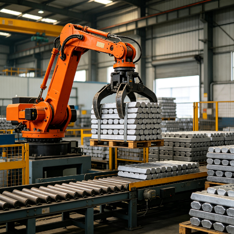 Automatic Palletizing Robot For Metal Ingot Stacking In Metallurgical Smelting Plant