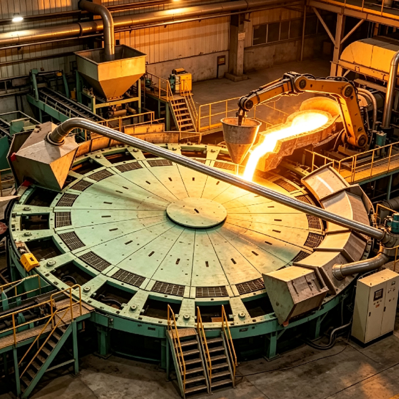 Copper Anode Disc Casting Machine For Copper Smelting Refining Plant