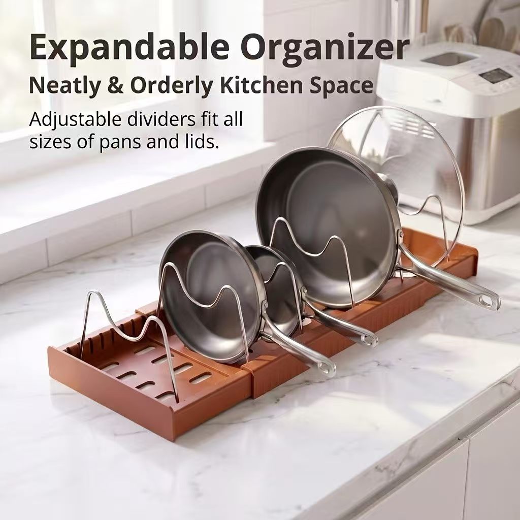 Expandable Pot and Pan Organizer Rack