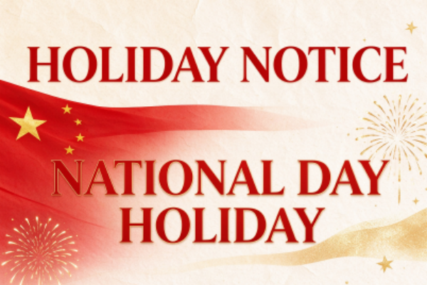 Holiday Notice &ndash; Chinese National Day